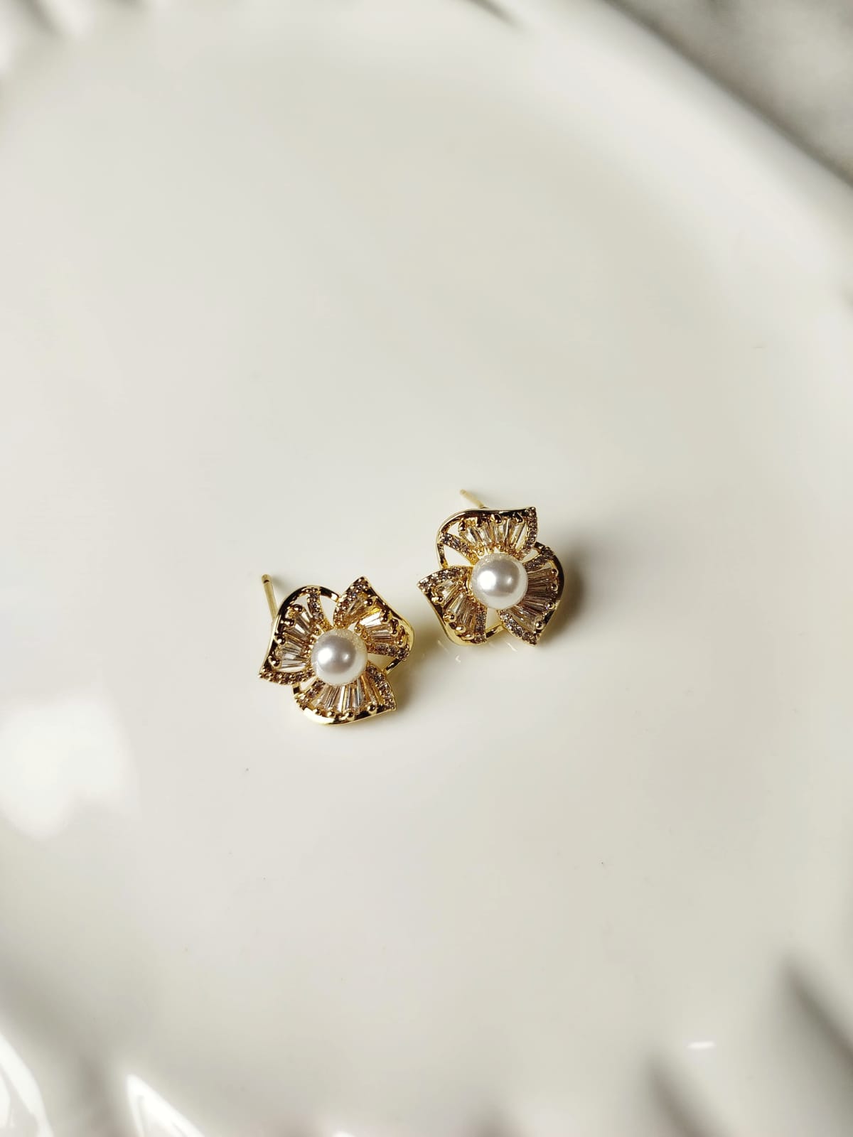 Floral Pearl Studs