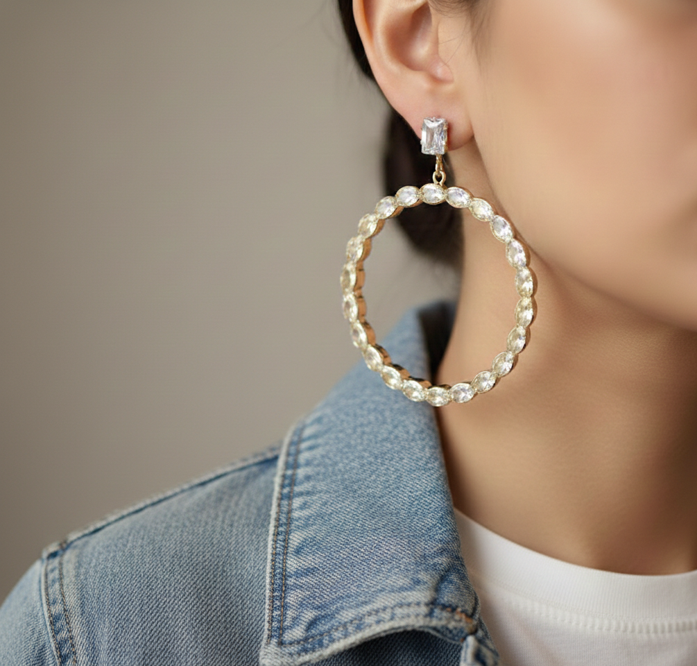 Sunlit Gold Hoops
