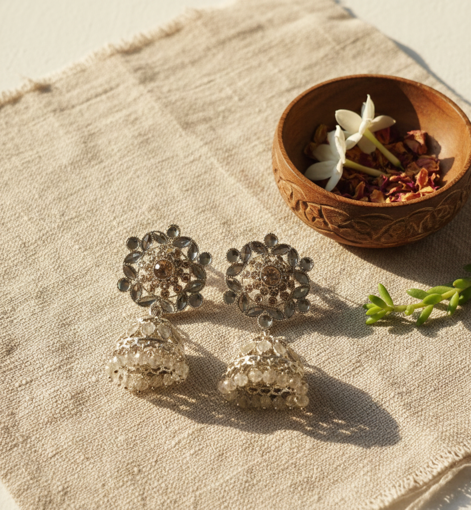 Sitara Silver Jhumkay