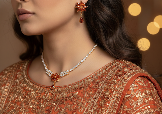 Burnt Orange Floral Set