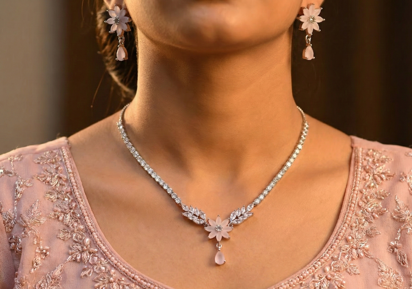 Frosted Pink Floral Set